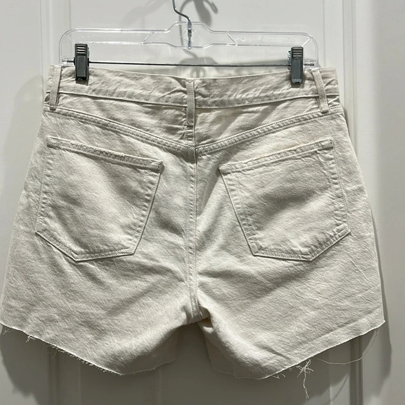 Frame Le Brigette Denim Shorts Cotton Linen Blend in Au Natural Sz 27 - Picture 8 of 11